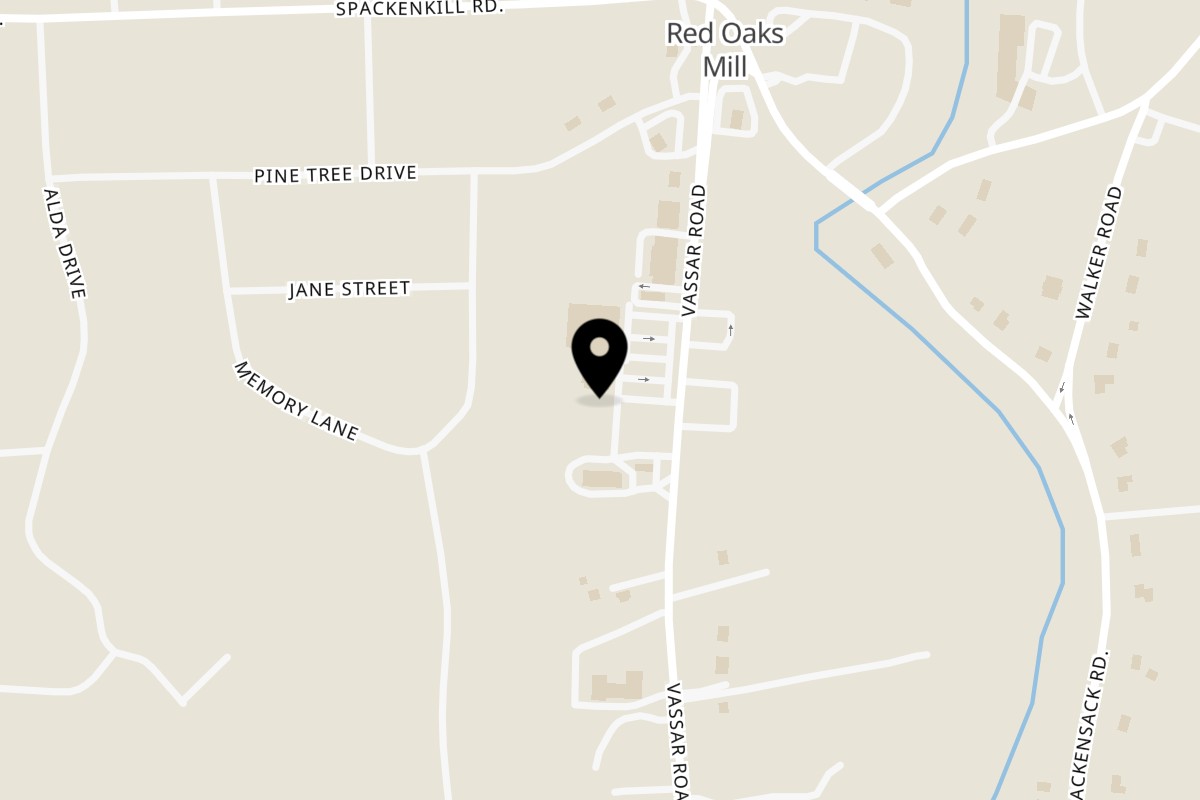 Map showing the location of 3 olives Mediterranean Grill & Lounge on 46 Vassar Rd in Poughkeepsie
